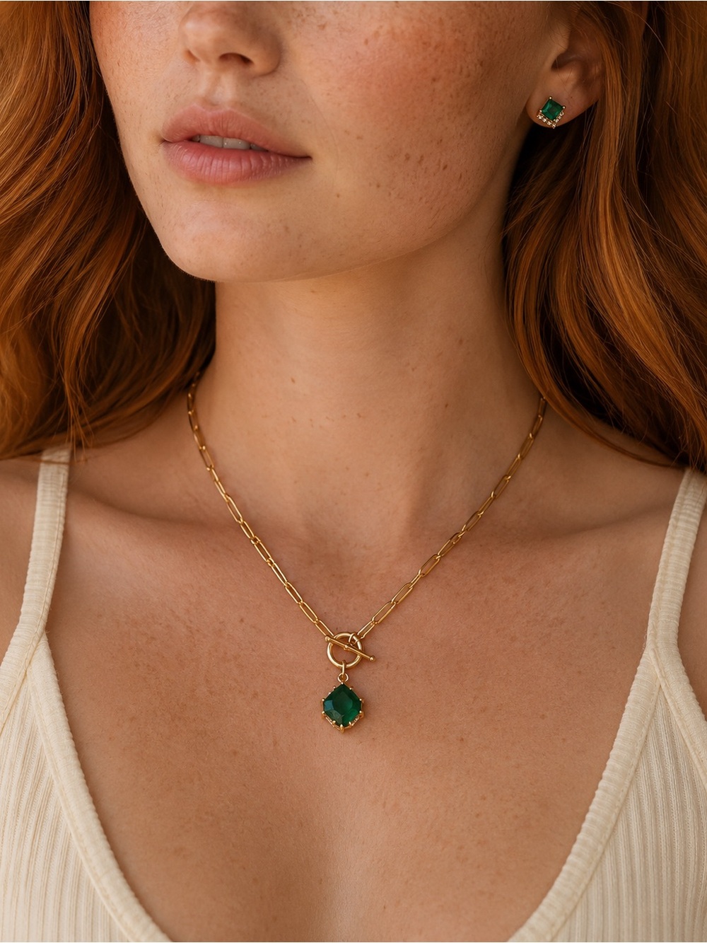 Gold Earring & Necklace Set